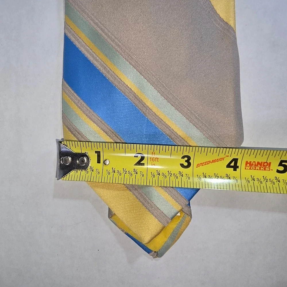 VINTAGE Tan‎ Yellow Light Blue LIEBERT Neck Tie NEW!
